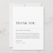 Elegante moderne minimalistische typografie foto b bedankkaart (Achterkant)