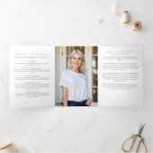 Elegante Moderne Minimalistische Uitvaart/Herdenki Drieluik Programma (Binnen)