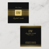 Elegante moderne minimalistische vervaagde gouden  vierkante visitekaartje (Voorkant / Achterkant)