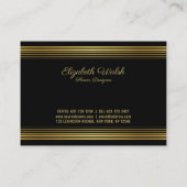 Elegante moderne minimalistische vervaagde gouden  visitekaartje (Achterkant)