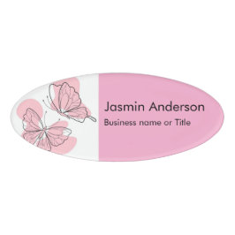 Elegante Moderne Minimalistische Vlinders Naambadge