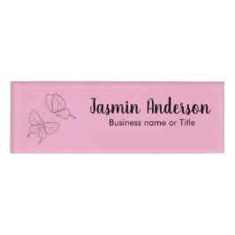 Elegante Moderne Minimalistische Vlinders Naambadge
