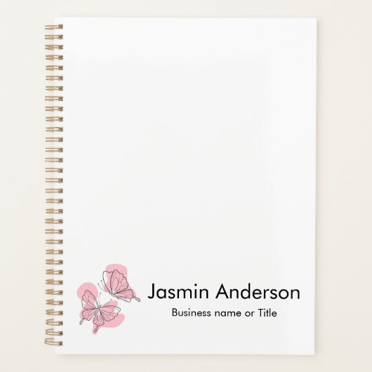 Elegante Moderne Minimalistische Vlinders Planner (Voorkant)