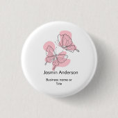 Elegante Moderne Minimalistische Vlinders Ronde Button 3,2 Cm (Voorkant)