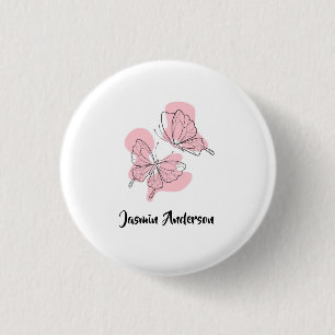 Elegante Moderne Minimalistische Vlinders Ronde Button 3,2 Cm