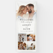 Elegante moderne minimalistische welkomstfoto brui spandoek (Verticaal)