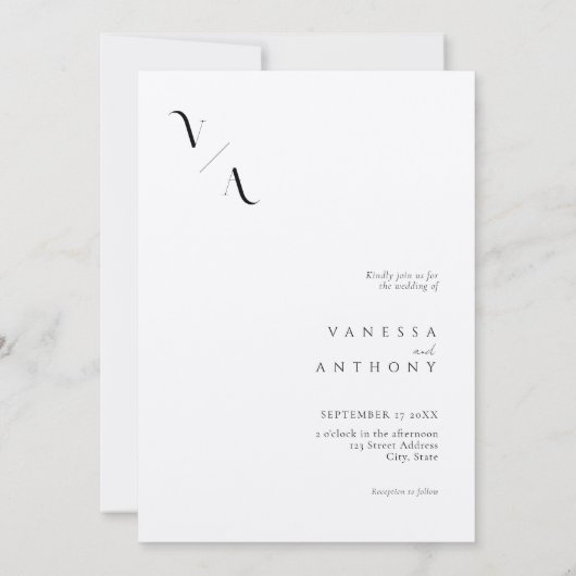 Elegante moderne minimalistische zwart en Ecru bru Kaart (Achterkant)