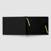 Elegante moderne minimalistische zwart-gouden brui gastenboek (Volledig)