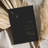 Elegante moderne minimalistische zwart-gouden brui kaart