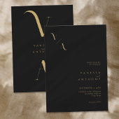 Elegante moderne minimalistische zwart-gouden brui kaart