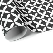 Elegante moderne minimalistische zwart-wit geometr cadeaupapier (Rol Hoek)