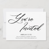 Elegante moderne minimalistische zwart witte verja kaart (Voorkant)