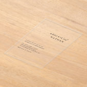 Elegante moderne minimalistische zwarte bruiloft d acryl uitnodigingen (Laagn)