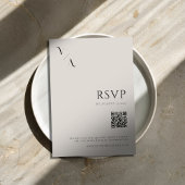 Elegante moderne minimalistische zwarte en ivoren  RSVP kaartje