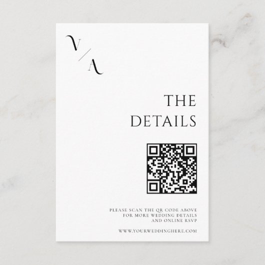 Elegante moderne minimalistische zwarte en witte t informatiekaartje (Voorkant)