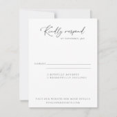 Elegante Moderne Minimalistische Zwarte en Witte T RSVP Kaartje (Voorkant)