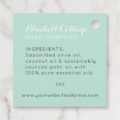 Elegante Moderne Mint Groene Monogram Handgemaakte Bedankjes Labels (Achterkant)