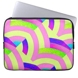 elegante moderne modieuze roze/groene chevrons laptop sleeve