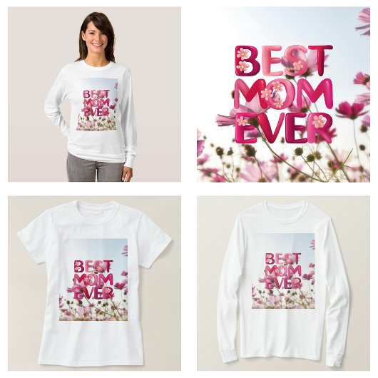 Elegante moderne moeder, beste moeder ooit roze bl t-shirt