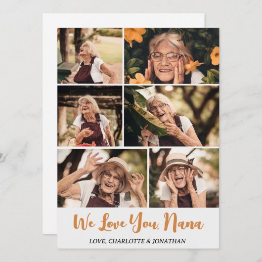 Elegante moderne Moederdag oma fotocollage Feestdagenkaart (Voorkant / Achterkant)