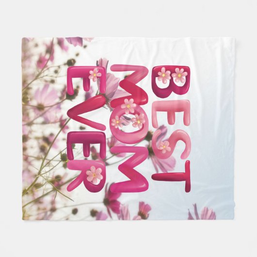 Elegante moderne moeder's beste moeder ooit roze b fleece deken (Voorkant (Horizontaal))