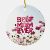 Elegante moderne moeder's beste moeder ooit roze b keramisch ornament (Voorkant)