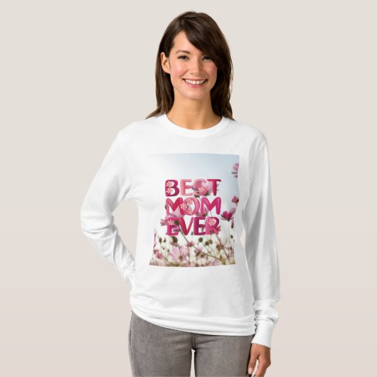 Elegante moderne moeder's beste moeder ooit roze b t-shirt (Voorkant volledig)