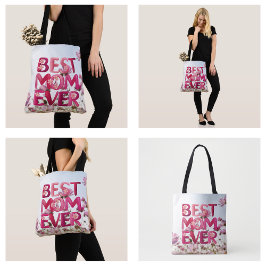 Elegante moderne moeder's beste moeder ooit roze b tote bag