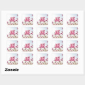 Elegante moderne moeder's beste moeder ooit roze b vierkante sticker (Vel)