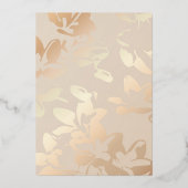 Elegante Moderne Monochrome Gouden Folie Uitnodigi Folie Uitnodiging (Achterkant)