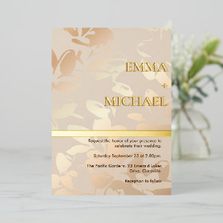 Elegante Moderne Monochrome Gouden Folie Uitnodigi Uitnodiging