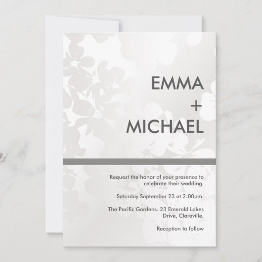 Elegante Moderne Monochrome Zilveren Uitnodiging (Voorkant)