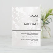 Elegante Moderne Monochrome Zilveren Uitnodiging (Staand voorkant)