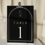 Elegante Moderne Monogram Boog Bruiloft Kaart<br><div class="desc">Elegant Modern Monogram Boog Tafelnummer</div>