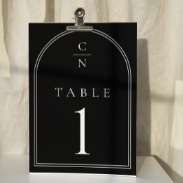 Elegante Moderne Monogram Boog Bruiloft Kaart