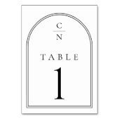 Elegante Moderne Monogram Boog Bruiloft Kaart (Achterkant)