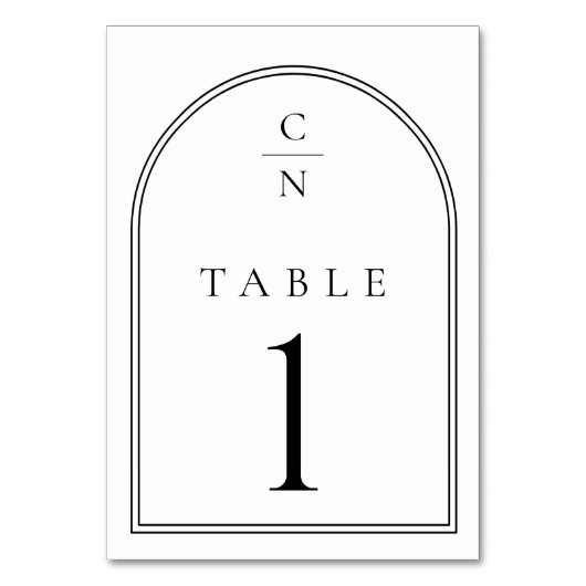 Elegante Moderne Monogram Boog Bruiloft Kaart (Achterkant)