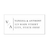 Elegante moderne monogram bruiloft retour adres zelfinktende stempel (Design)