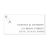 Elegante moderne monogram bruiloft retour adres  zelfinktende stempel (Design)