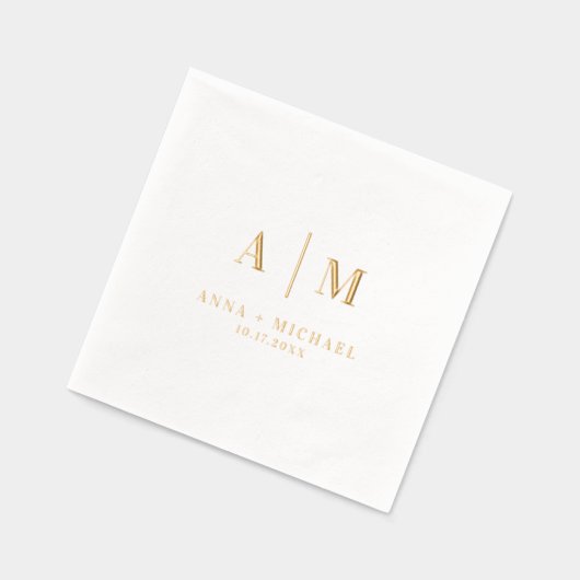Elegante moderne monogram bruiloft servetten (Links)