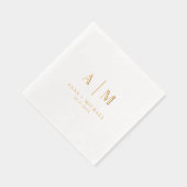 Elegante moderne monogram bruiloft servetten (Rechts)