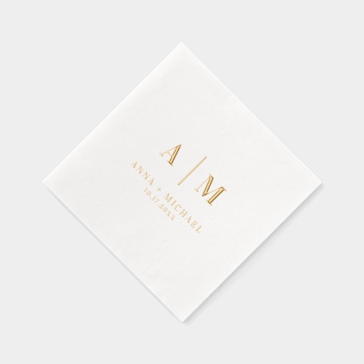 Elegante moderne monogram bruiloft servetten (Rechts)