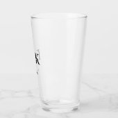 Elegante Moderne Monogram Eenvoudige Huwelijk Glas (Links)