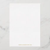 Elegante Moderne Monogram Huwelijk Goud Folie Uitnodiging (Achterkant)