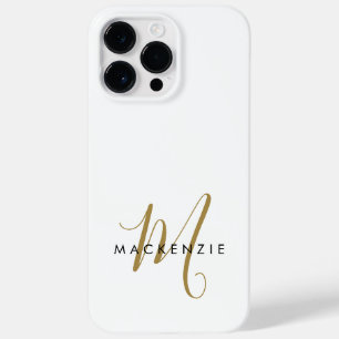 Elegante Moderne Monogram in Witgoud Schrift Case-Mate iPhone 14 Pro Max Hoesje