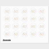 Elegante Moderne Monogram Initiaal Oprichtingsdatu Ronde Sticker (Vel)