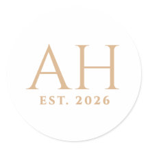 Elegante Moderne Monogram Initiaal Oprichtingsdatu
