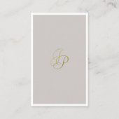 Elegante Moderne Monogram Initiaal Sjabloon Aangep Visitekaartje (Achterkant)