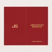 Elegante Moderne Monogram Initiaal Verticale Vouw Visitekaartje (Buitenkant ongevouwen)