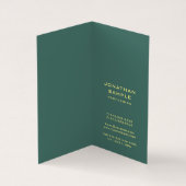 Elegante Moderne Monogram Initiaal Verticale Vouw Visitekaartje (Binnen)